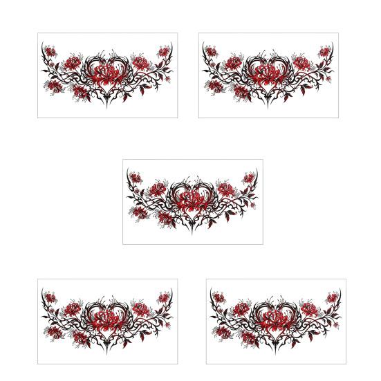 5 Sheets Colorful Butterfly Flower Tattoo Stickers, Waterproof Temporary Body Art, Hypoallergenic Floral Chest Back Decals for Women Girls