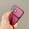 Luxury For Magsafe Contrast Lanyard Phone Case For 18 Pro 17 16 15 14 13 12 11 Pro Max Hand Wrist Strap Matte Soft Cover