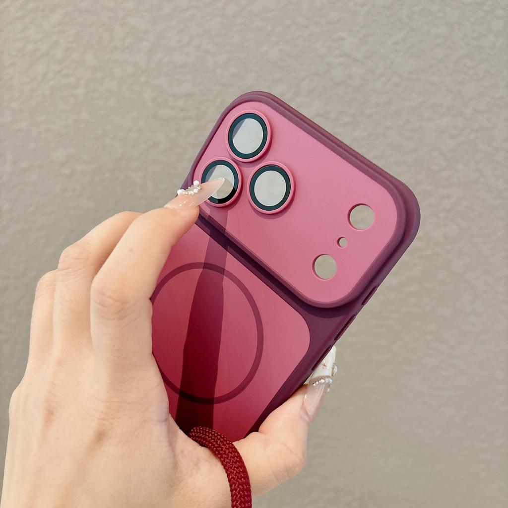 Luxury For Magsafe Contrast Lanyard Phone Case For 18 Pro 17 16 15 14 13 12 11 Pro Max Hand Wrist Strap Matte Soft Cover