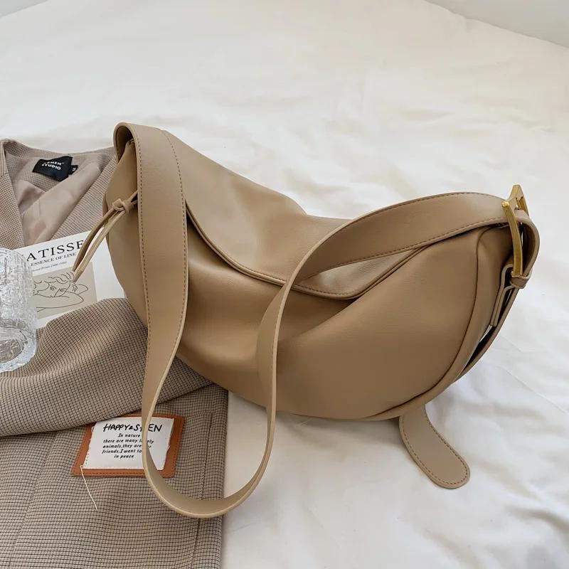 Soft Leather PU Crossbody Bags for Women Large Capacity Luxury Bags Monochromatic Shoulder Bag Feminine Travel Bag