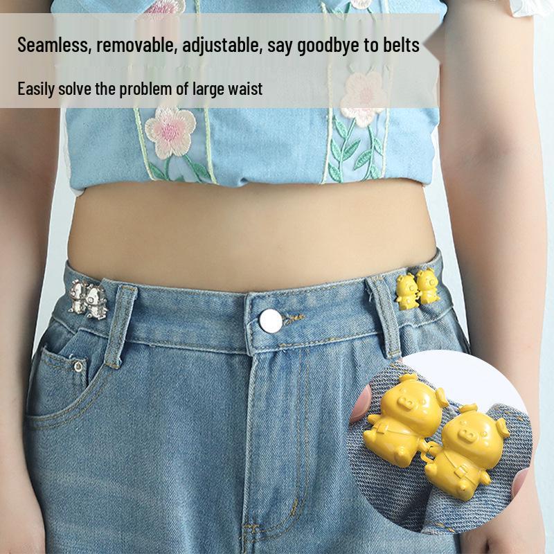 Verstellbare Bundschnalle für Schlankmacher-Jeans – Abnehmbar, Ohne Nähen, Nagelfreie Lösung.