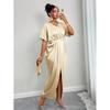 Women's early autumn new satin dress European and American ball dress satin waist dress