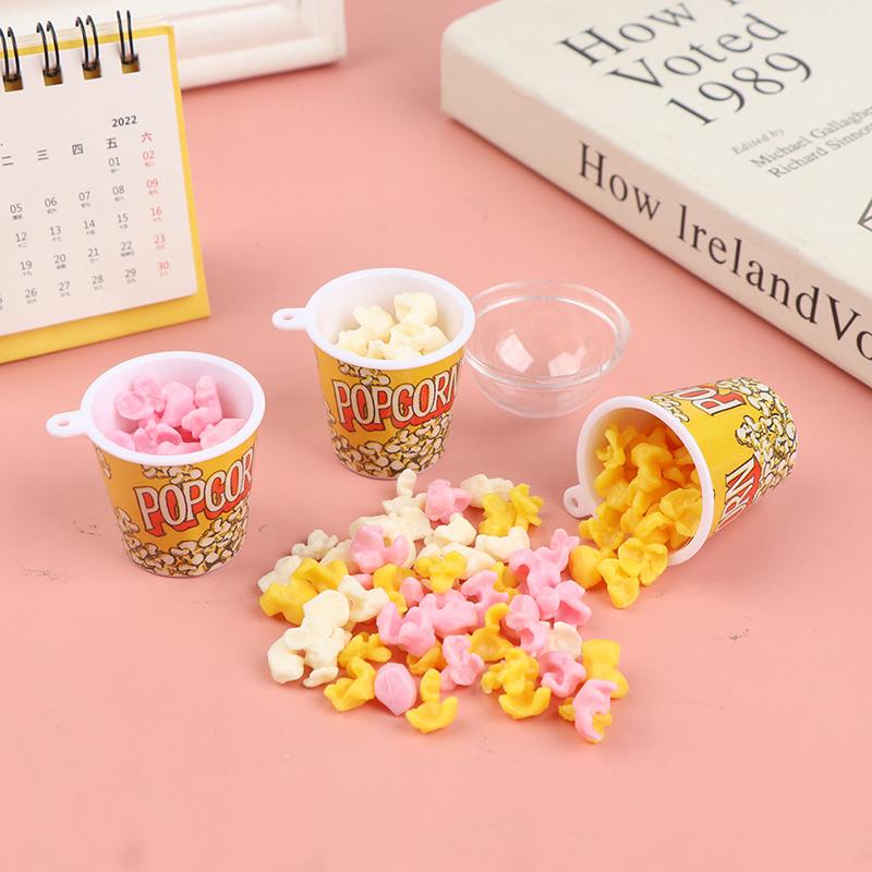 1:12 Dollhouse Miniture Popcorn Bucket Snacks Pretend Food Decoration Prop Toys