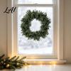 Front Door Christmas Wreath Artificial Norfolk Pine for Door Faux Greenery Needle Green Wreath Winter Farmhouse Holiday Hanging Decor Porch