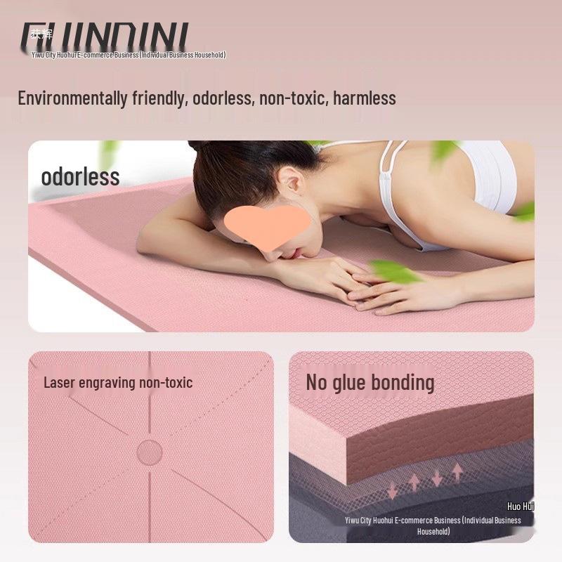 Thickened Non-Slip Silent Fitness Yoga Mat - Soundproof & Wide for Home Workouts