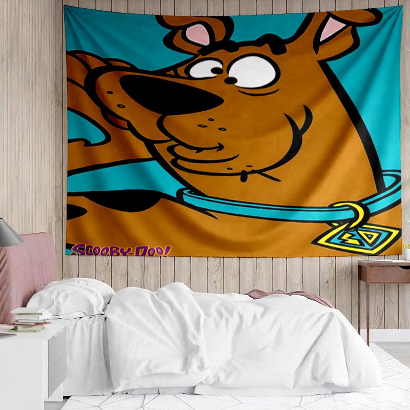 Scooby-Doo Print Tapestry, Backdrop, Easy Setup, Ideal for Bedroom, Office & Living Room, with Aesthetic Wall Hanging Decor.