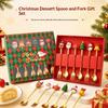 4/6Pcs Christmas Fork And Spoon Set,Stainless Steel Creative Tableware,Coffee Tea Dessert Forks And Spoons Gift Set