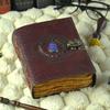 Embossed Leather Book of Shadows: Lapis Lazuli Grimoire Journal