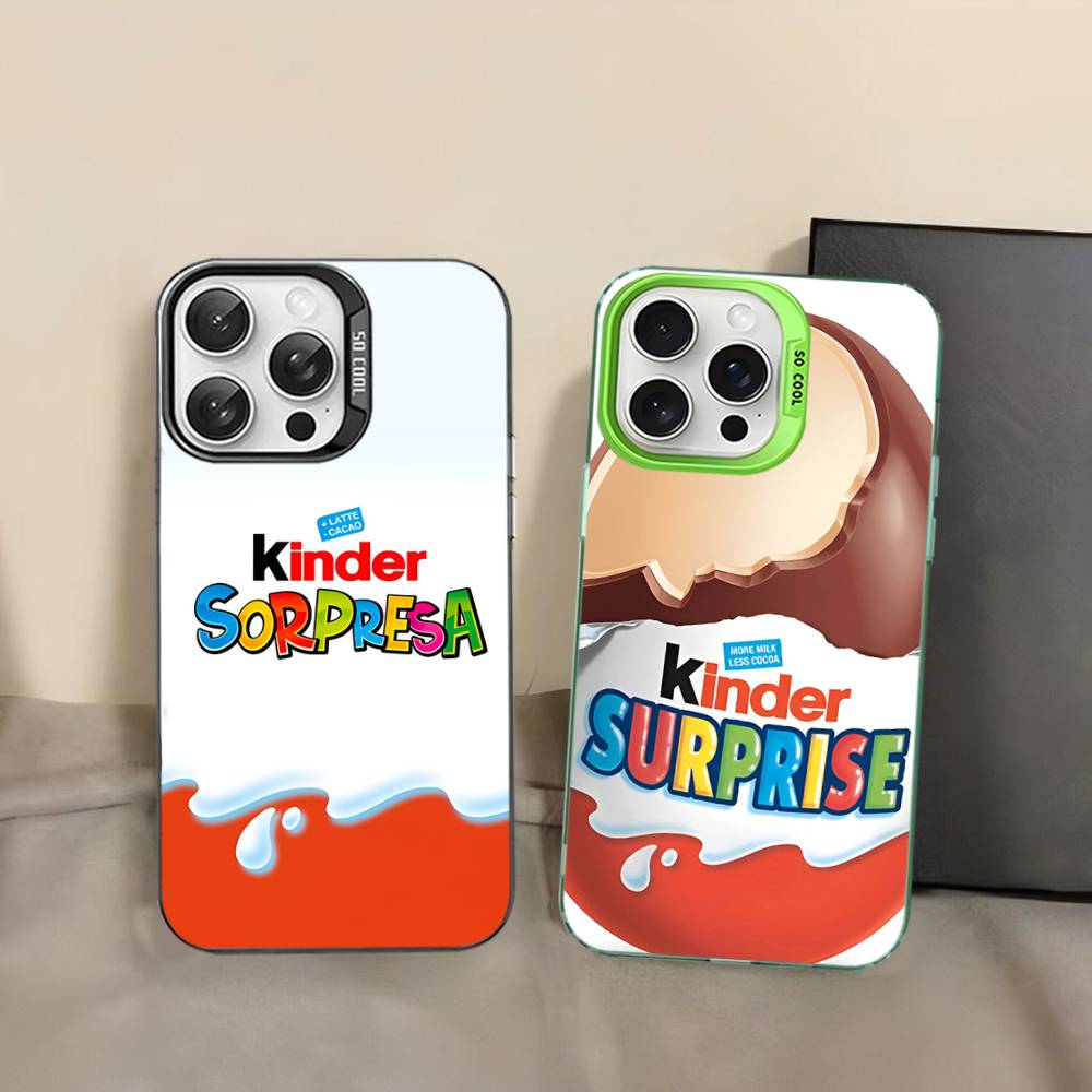 Trolly Egg KINDER JOY Surprise Phone Case For IPhone 17 16 15 14 13 12 11 Pro MAX Matte Shockproof Back Anti Fall Matte Cover
