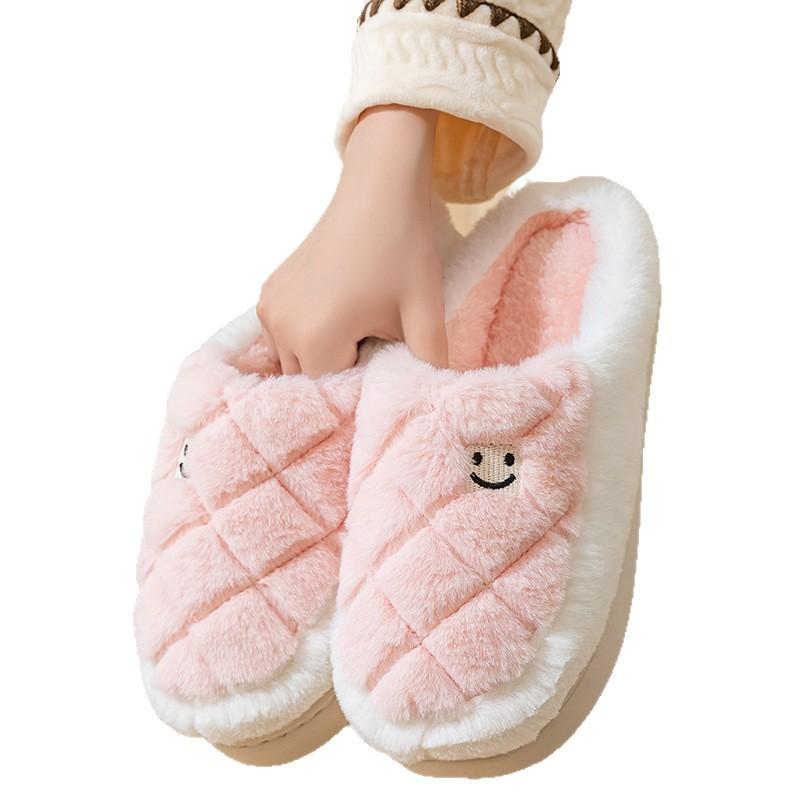 Couple cotton slippers new plush warm indoor household autumn and winter cotton mop home 2025 non-slip