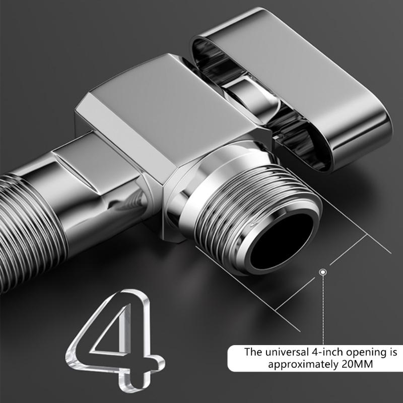 Brass Stop Valves for Kitchen Bathroom Use 1/2Inch Inlet and Outlet 1/4 Turn With Adapter for Hot and Cold Water Use