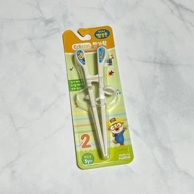Pororo Edison 2nd Stage Correction Chopsticks for Children, Left Hand, White, 1 Piece
