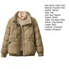 Winter-Daunenmantel, gepolstert, Umlegekragen, Taschen, Reißverschluss, Parka, winddicht, wärmespeichernd, Baumwolljacke für den täglichen Gebrauch bei kaltem Wetter