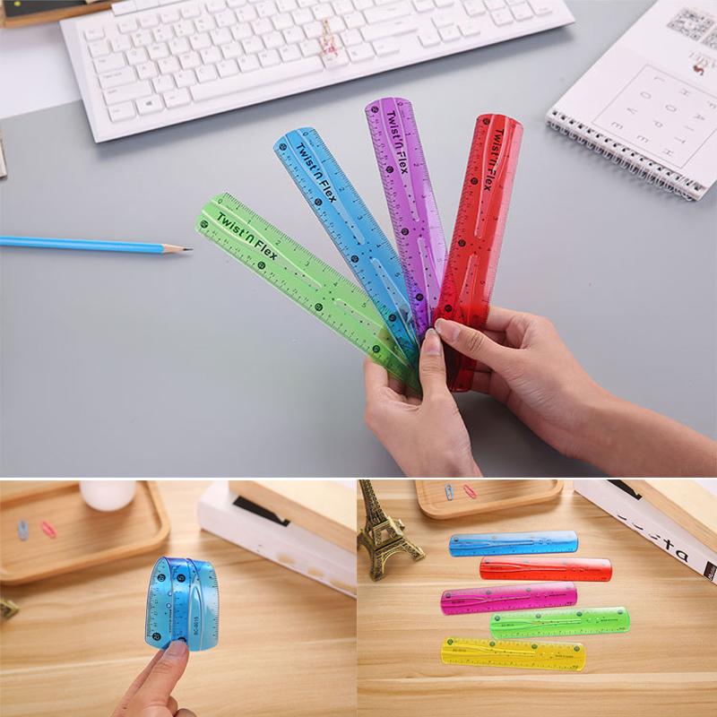 Candy Color Plastic Ruler Multicolour Flexible Creative Stationery School Supply