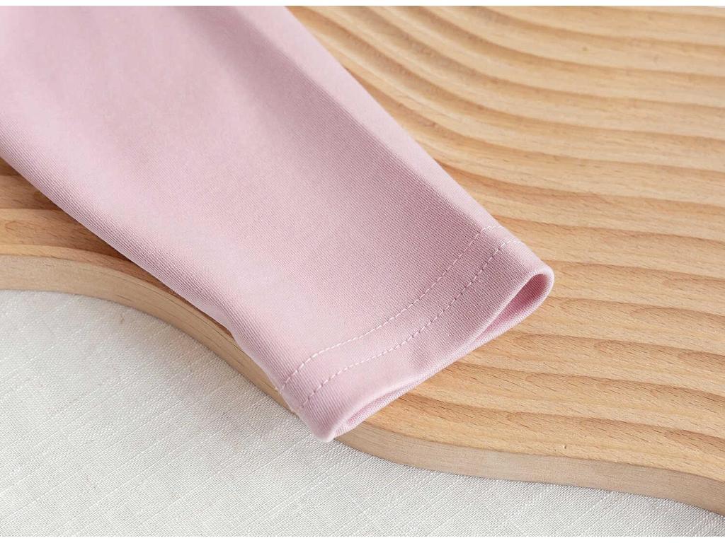 Koreańska Jesienna Koszulka z Długim Rękawem dla Dziewczynek: Uroczy, Blok Kolorów, Wszechstronny Nadruk