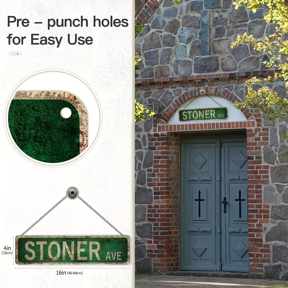 1ks, Vintage Country Retro Uliční cedule Stoner Avenue - 4''x16''/10cm*40cm - Skvělé pro dekoraci pokoje, domova a stěn