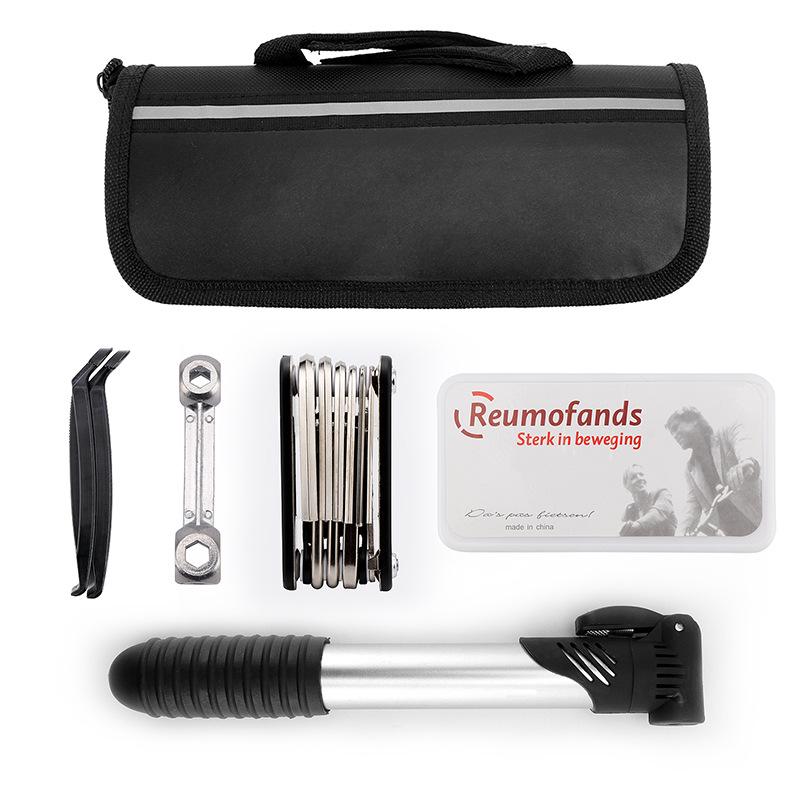Mountain Bike Repair Multitool with Pump & Tire Repair Kit