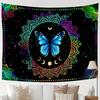 VIKAMA Sternenhimmel Schmetterling Wandteppich Lebendige Mandala-Flügel mit mystischen Ganesha-Symbolen Wohnzimmer Akzentwand Raumdekoration