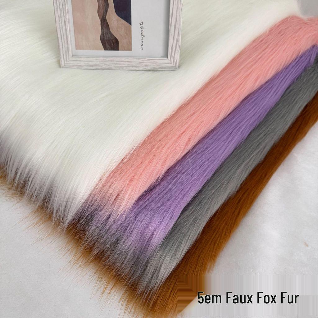 Tessuto Peluche Imita Pelliccia di Volpe 5cm Disponibile (Taglia piccola) per Tappeti e Abbigliamento