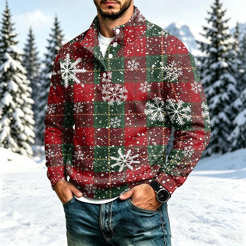 Men's Casual Long Sleeve Sweatshirt Pullover Top for Daily Wear and Outings