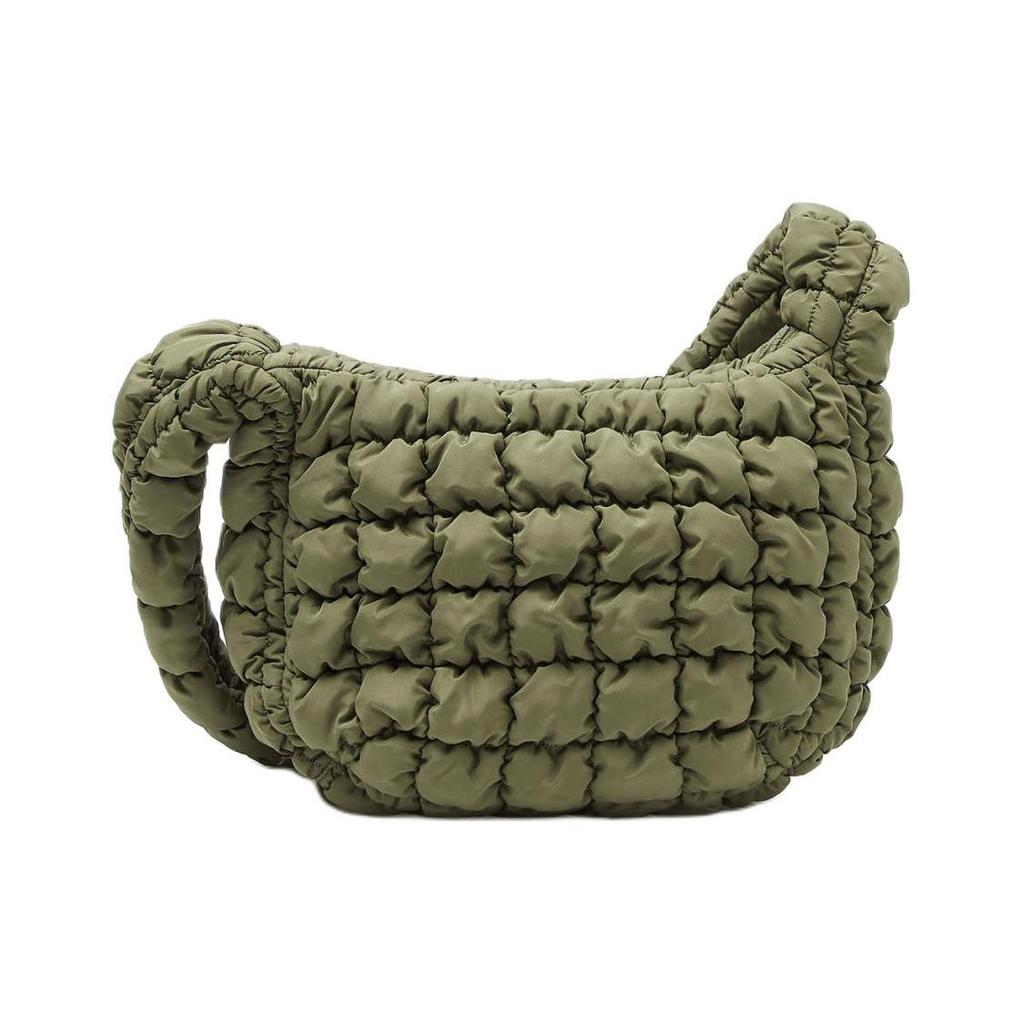 Cos Iconic Quilted Texture Polyester Messenger Cloud Bag Medium Women bags Khaki-Green 1213736005