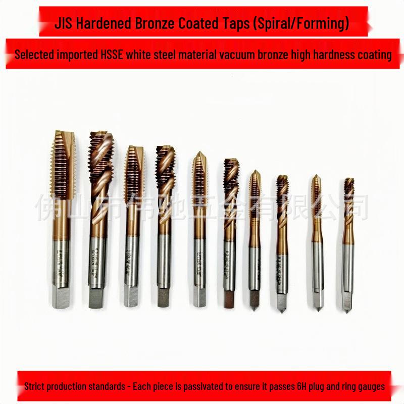 High Hardness Nano Bronze Coated Cobalt Machine Tap Tip Spiral Stainless Steel Tapping Screw M34