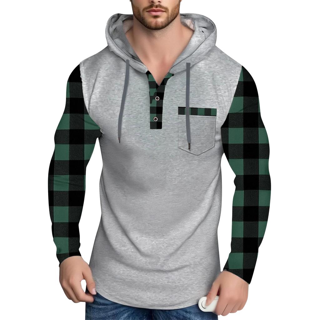 Men's Hooded Sweatshirt, Contrasting Color Sweatshirt, Sports  Casual Jacket