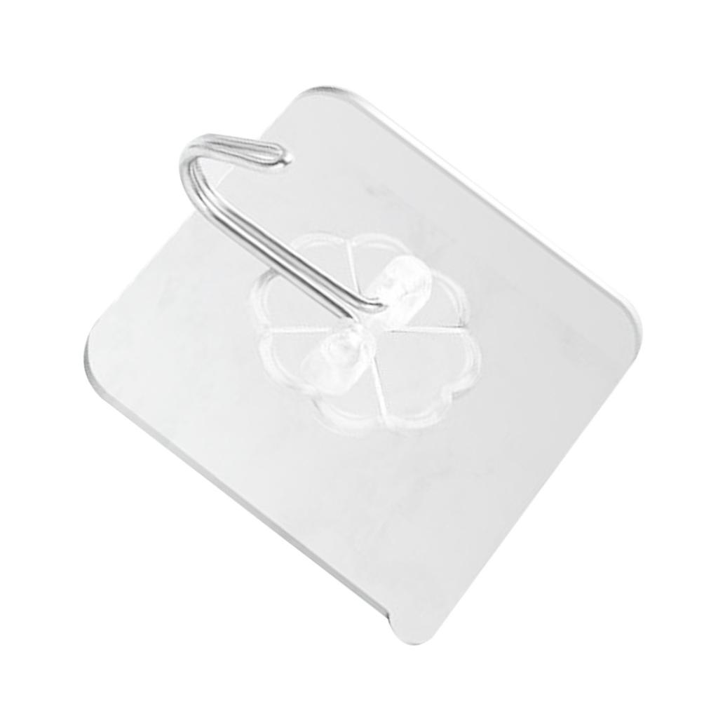 22pcs Self Adhesive Hooks Seamless Transparent Load Bearing 20kg Multifunction Kitchen Wall Hooks Coat Hooks