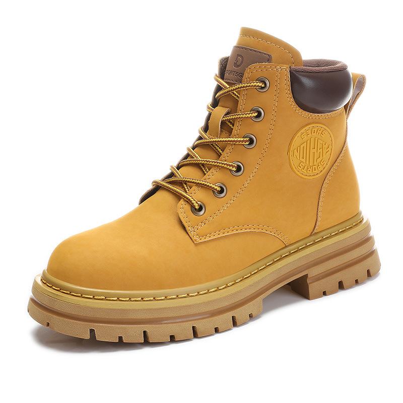 Haute couture rhubarb boots 2025 spring new versatile thick-soled Martin boots women's British style short boots women's leather boots women