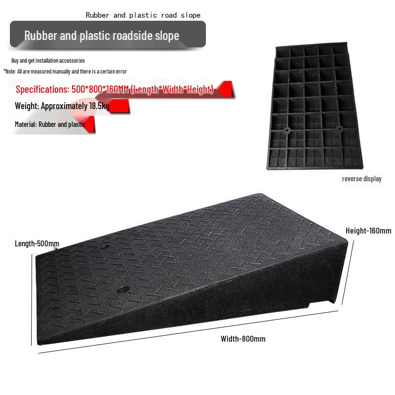 Rubber Curb & Threshold Ramp Mat for Home and Car 