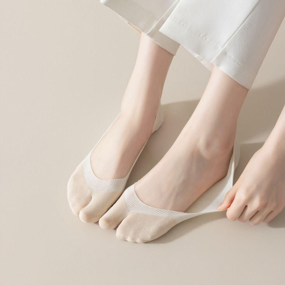 Weiche Flip-Flop-Socken Elastische Fingerstrumpfhosen Mode Split-Toe Bootssocken Student