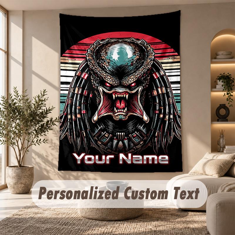 Tapestry Custom Name Text, Wall Hanging Tapestry Home Room DecorPredator