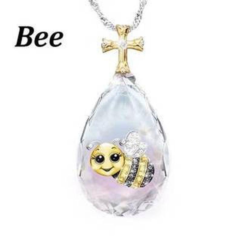 

Хрустальный крест двухцветная подвеска простая мода животная серия ожерелье