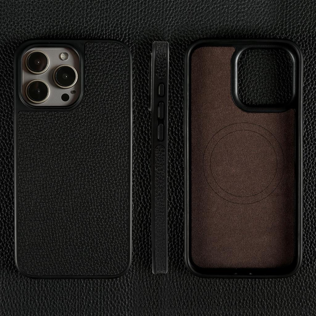 Магнитный чехол из натуральной кожи для телефона iPhone 16 Pro Max 15Pro 14 13pro 12 11 из коровьей кожи, беспроводной Magsafe, задняя крышка capa