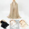 Floral Embroidery Women Lace Shawl Plain Summer Femme Shawl Bandana Scarf  Ramadan Season
