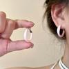 Dopamine Color Circle Earrings Women's Summer Personality Sweet Versatile Silver Needle Earrings Fashion Design Contrasting Color Earrings