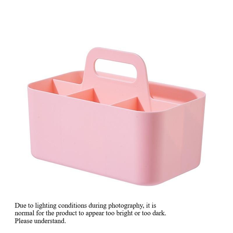 

Multi-functional Storage Basket with Handle,Ideal for Organizing Portable Pencils,Pen Holders,Stationery Boxes,Desktop Organizer 1pc&5 grids розовый
