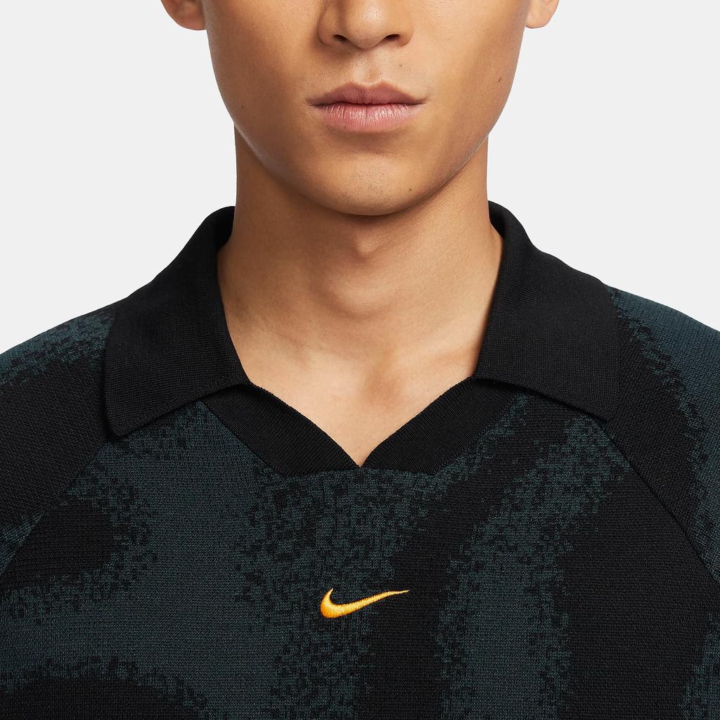 Nike Culture Of Football Logo Embroidered Knit Sweater With Collar Men Tops Deep-Jungle-Green FD7285-323