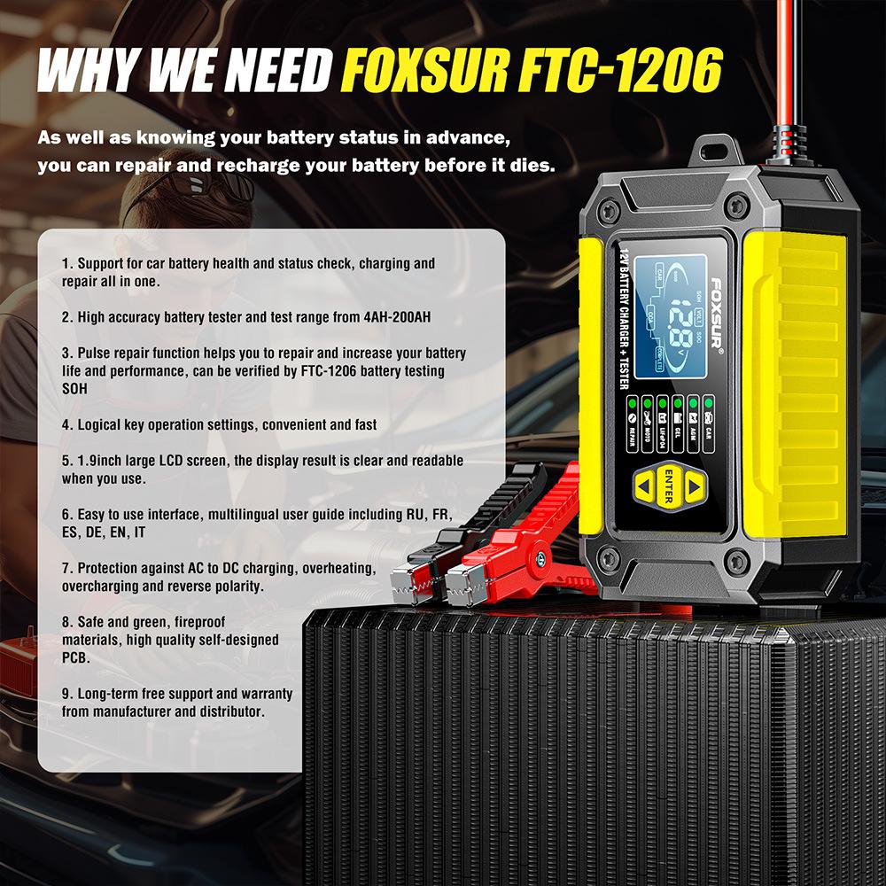 2-in-1 Intelligentes Auto-Batterieladegerät Systemtester Auto Motorrad Batterieanalysator Für Blei-Säure AGM GEL Lithium LiFePo4 Batterien