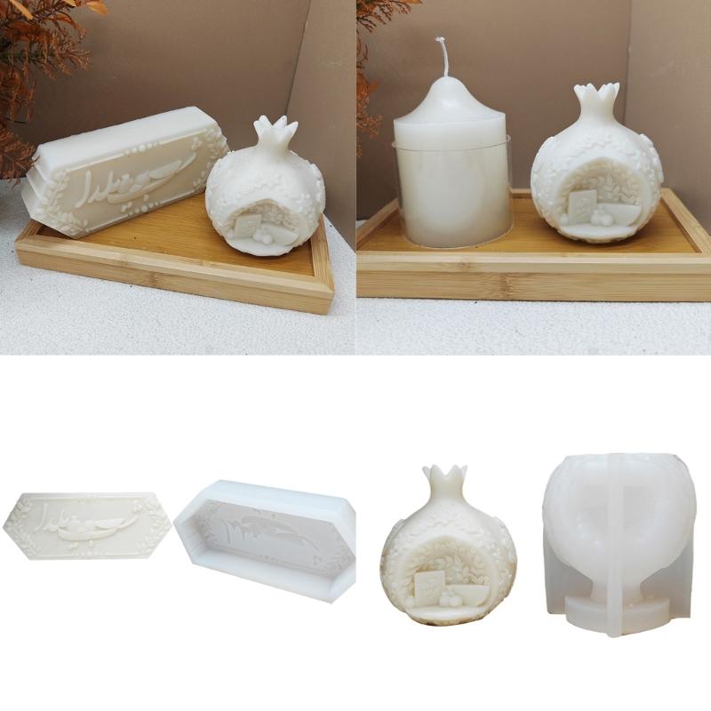 Pomegranate Silicone Candle Molds Silicone Soap Molds for Candle Soap Chocolate Molds for Candy Cake Fondant Baking