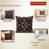 2D Colorful Floral Patterned Embroidered Pillow Covers Pattern Cushion Cover Suitable For Sofa Bedroom Car Pillow Cover