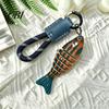 Car Key Pendant Multi-jointed Fishing Lure Keychain, Artificial Swimbait Ring with Braided Rope, Tackle Bag Charm Vintage Fish Keychain Charm,