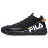 Tessuto a Maglia Spessa Pelle Sintetica TPU Versatili Scarpe da Basket Retro Mid-Top Sneaker da Uomo Nero Oro F12M014115FBK