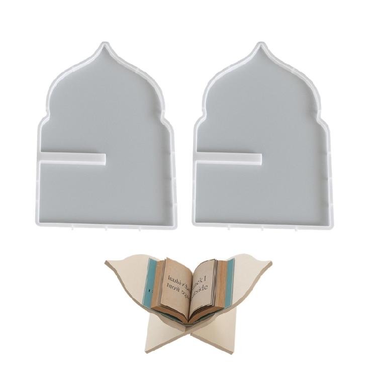 Pack of 2 Multifuntional Silicone Resin Mold for Creating Decorative Book Holders Candlesticks and Succulent Planters