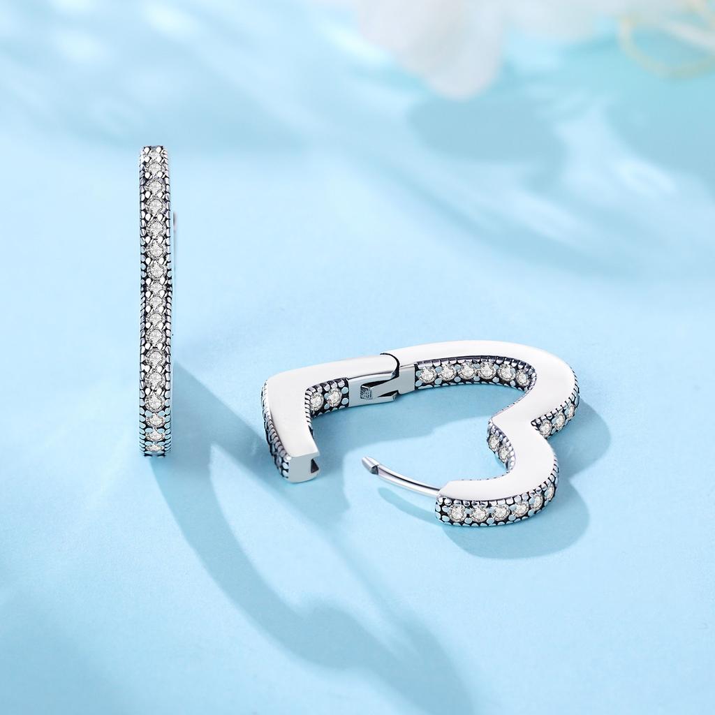 Elegant Heart Zircon Infinity Hoop Earrings Fashionable Advanced Temperament Jewelry For Women
