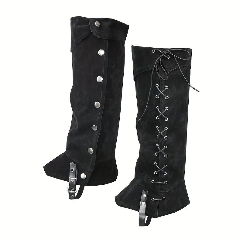 Средневековые пиратские сапоги Габриэль Суде Бахилы Ренессансные гетры Чехлы на обувь для Хэллоуина Косплей Вечеринки Сценические реквизиты чёрный