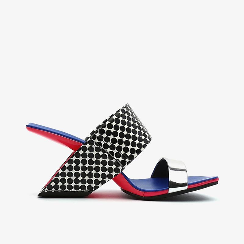 2024 New Brand Design Women Sandals Spring Summer Peep Toe Slippers Thick Heels Genuine Leather Shoes Woman Fashion Casual Pumps