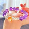 Vintage High Quality Natural Amethyst Citrine Artificial Crystal Pearl Bracelet Bracelet.