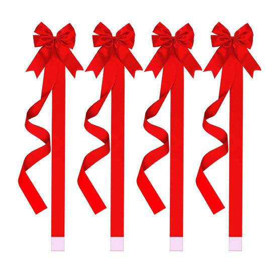 1/2/4/6 Stück Weihnachtsschleifen Klettband Große Fertige Schleifen Bänder Schrankdeko Feiertagsparty Weihnachtsdekorationen