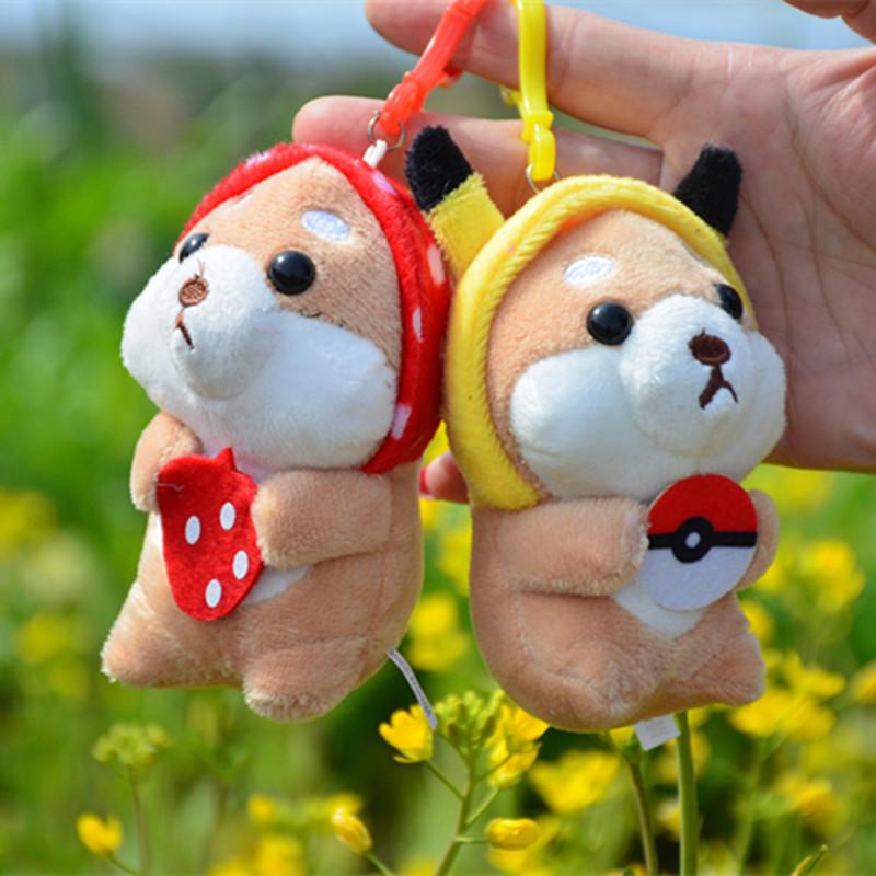 Charmig Kort Plysch Hundfigur Nyckelring Söt Och Kawaii Shiba Inu För Väskberlock